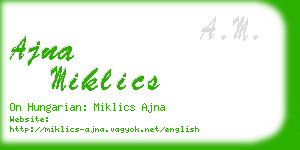 ajna miklics business card